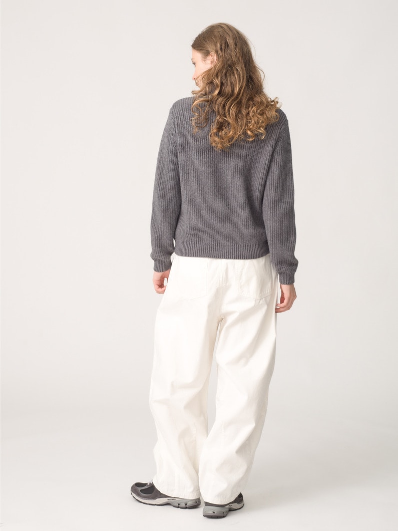 オークリー ニット ジップカーディガン（ライトブルー/チャコールグレー/オートミール） 詳細画像 charcoal gray 3