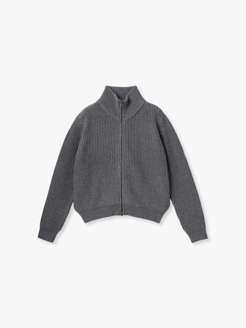 オークリー ニット ジップカーディガン（ライトブルー/チャコールグレー/オートミール） 詳細画像 charcoal gray 4