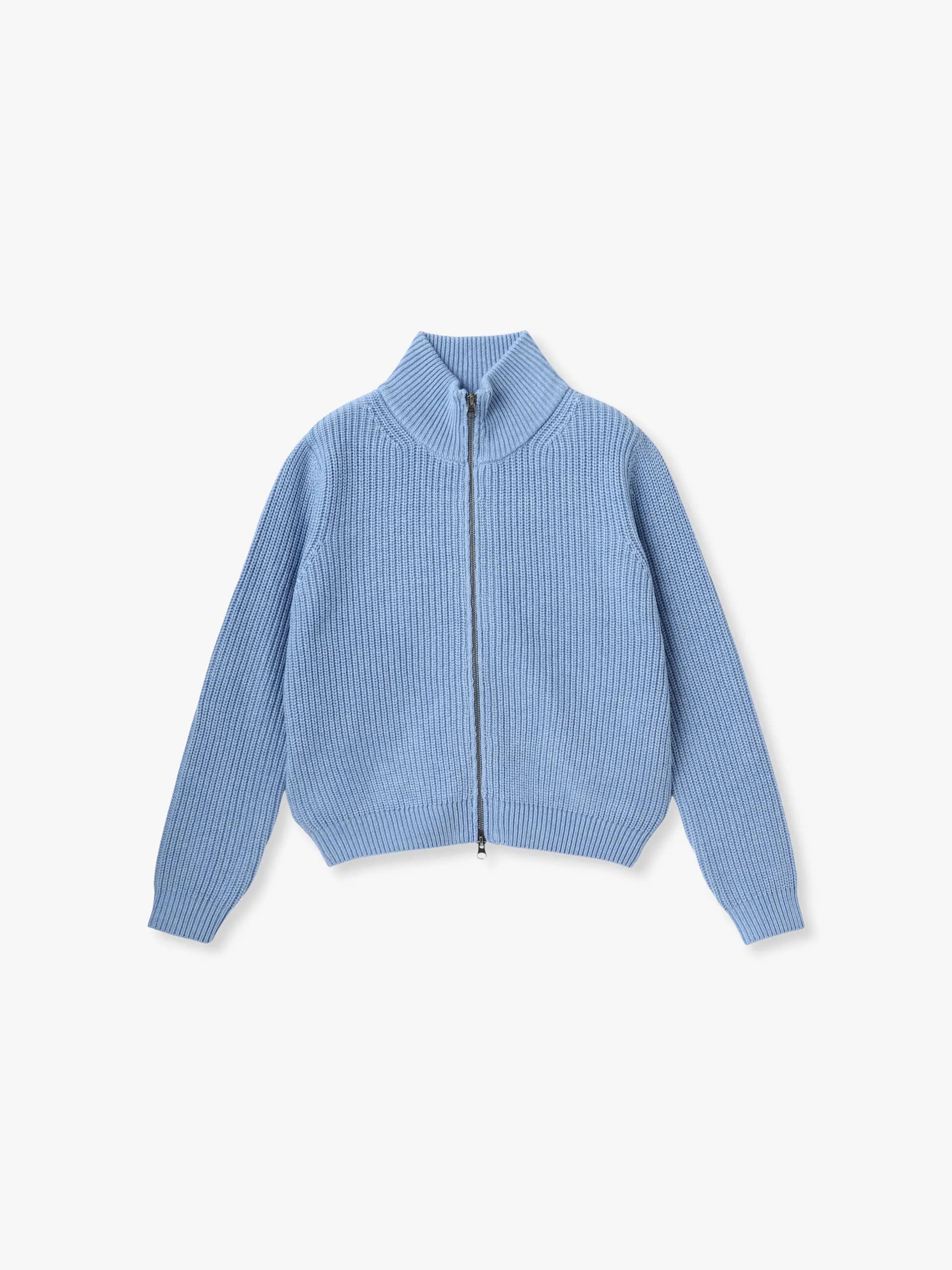 DEMY BY DEMYLEE 水色カーディガン Sサイズ オークリー ニット ジップカーディガン（ライトブルー