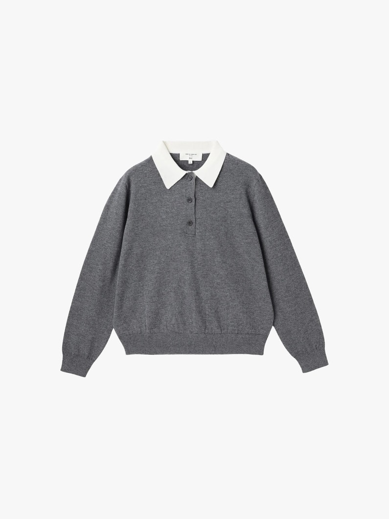 ミレイ ポロ ニットプルオーバー（チャコールグレー/ライト