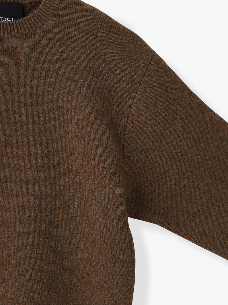 イタリアンヤーン アイリッシュカシミア ニットプルオーバー（ネイビー/ブラウン） 詳細画像 brown 2