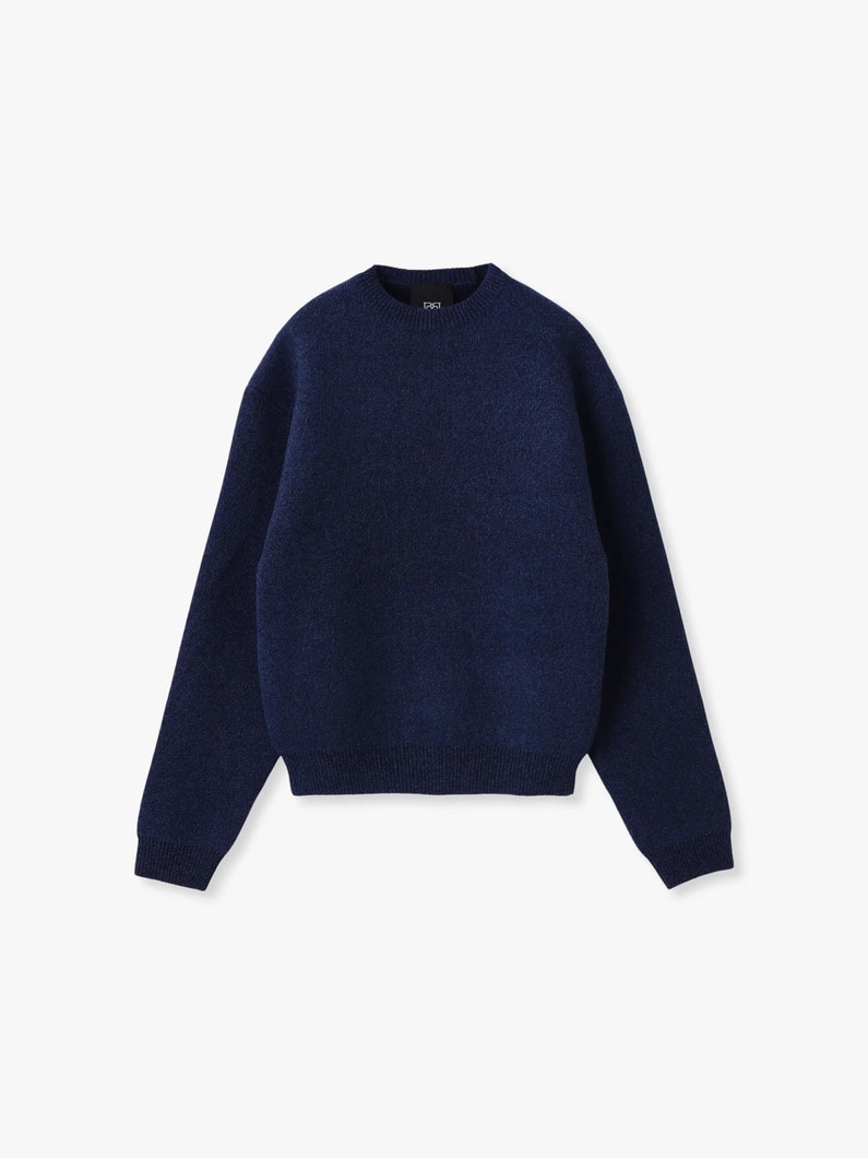 イタリアンヤーン アイリッシュカシミア ニットプルオーバー（ネイビー/ブラウン） 詳細画像 navy 4