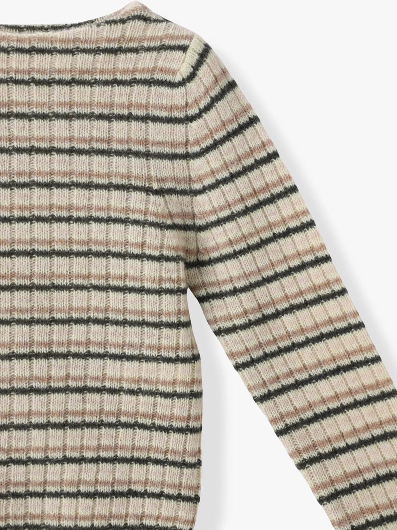 シェットランドウール カシミア リブニットトップ  詳細画像 beige 2