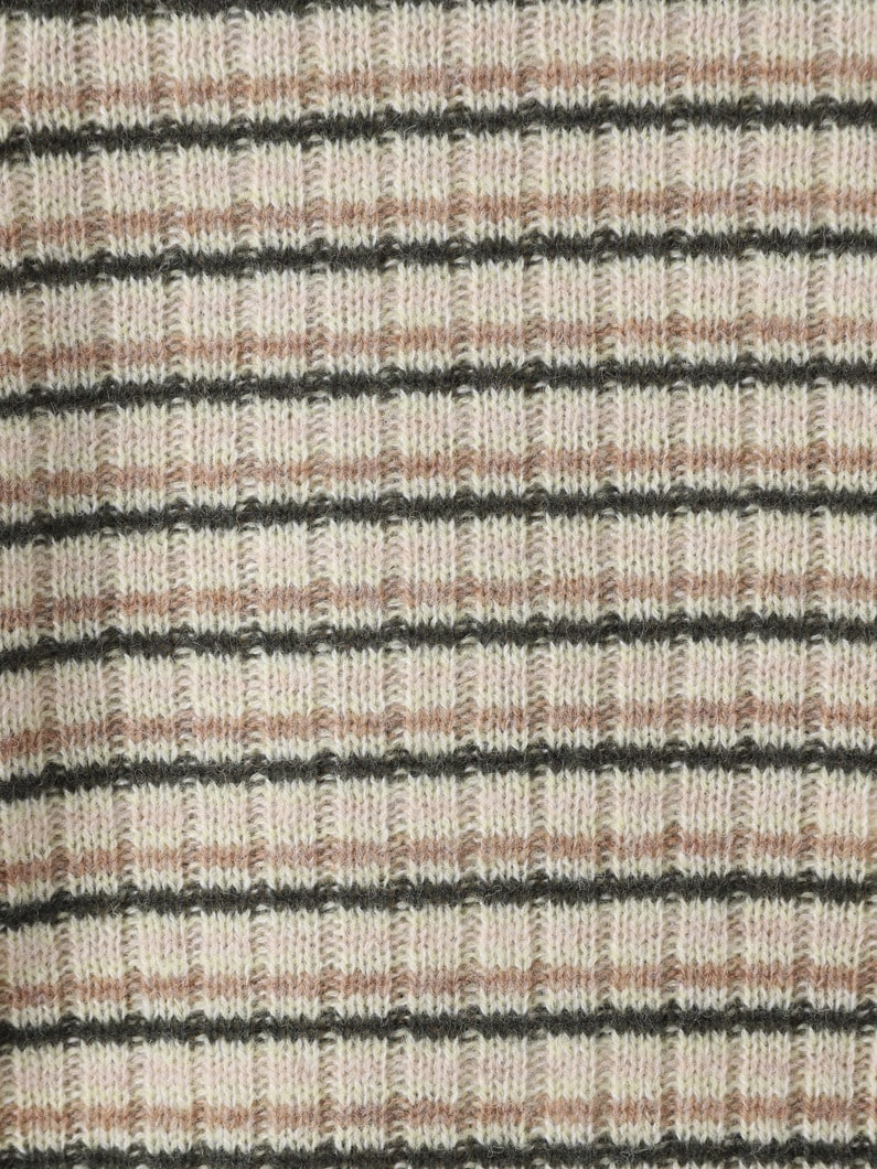 シェットランドウール カシミア リブニットトップ  詳細画像 beige 3