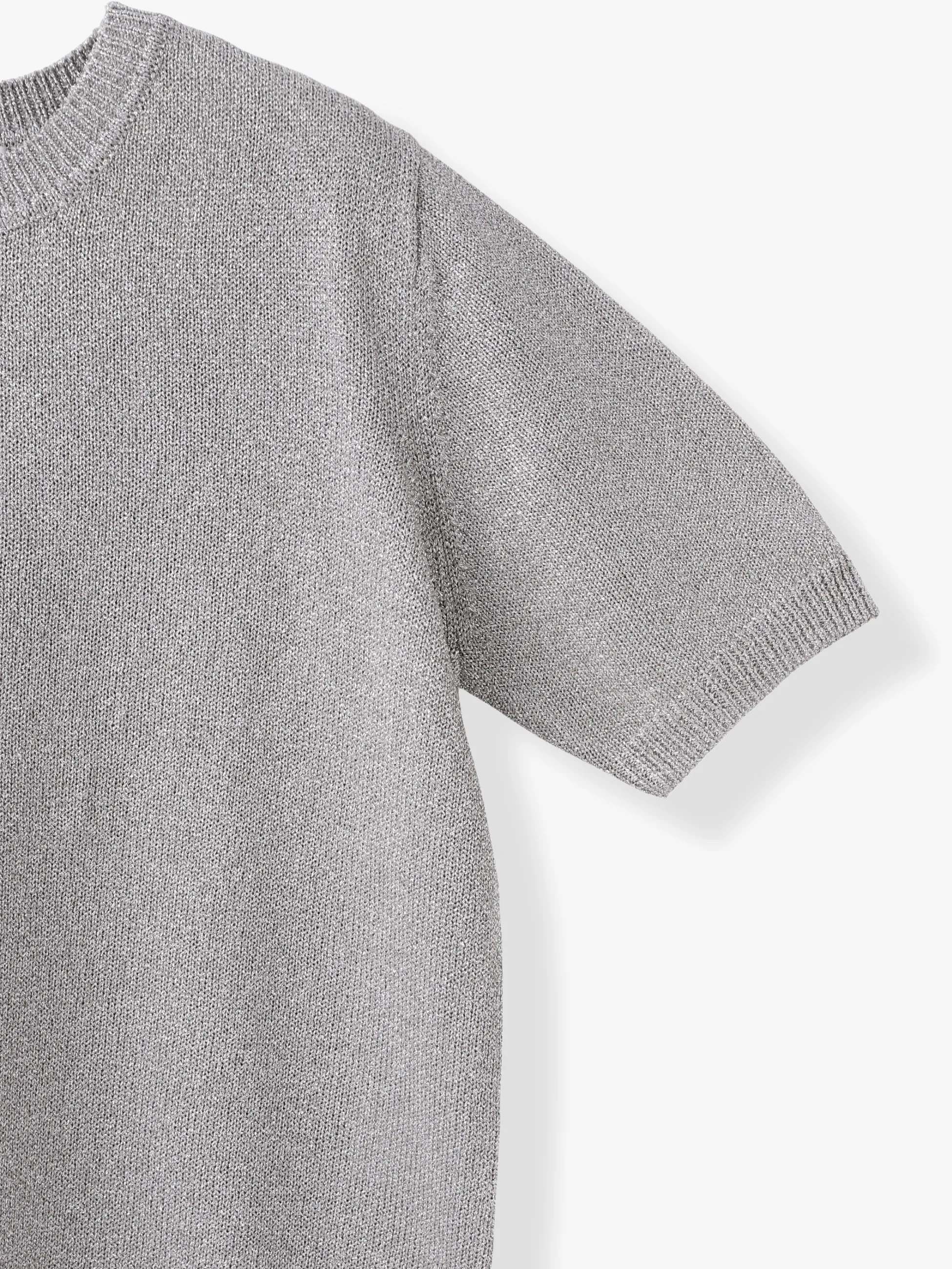 ブライトラメ リリヤーン ニットトップ（シルバー）｜ebure