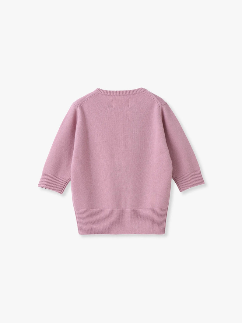 ウェルラム カシミア ニットトップ（ホワイト/ライトピンク/ダークオレンジ） 詳細画像 white 1