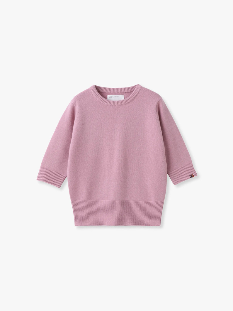 ウェルラム カシミア ニットトップ（ホワイト/ライトピンク/ダークオレンジ） 詳細画像 light pink