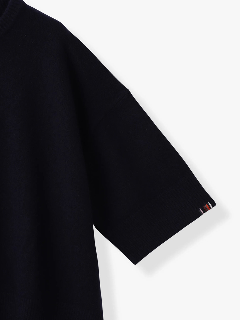 サッシ― カシミア ニットトップ（ホワイト/ライトピンク/ダークオレンジ/ネイビー/グレー） 詳細画像 white 2