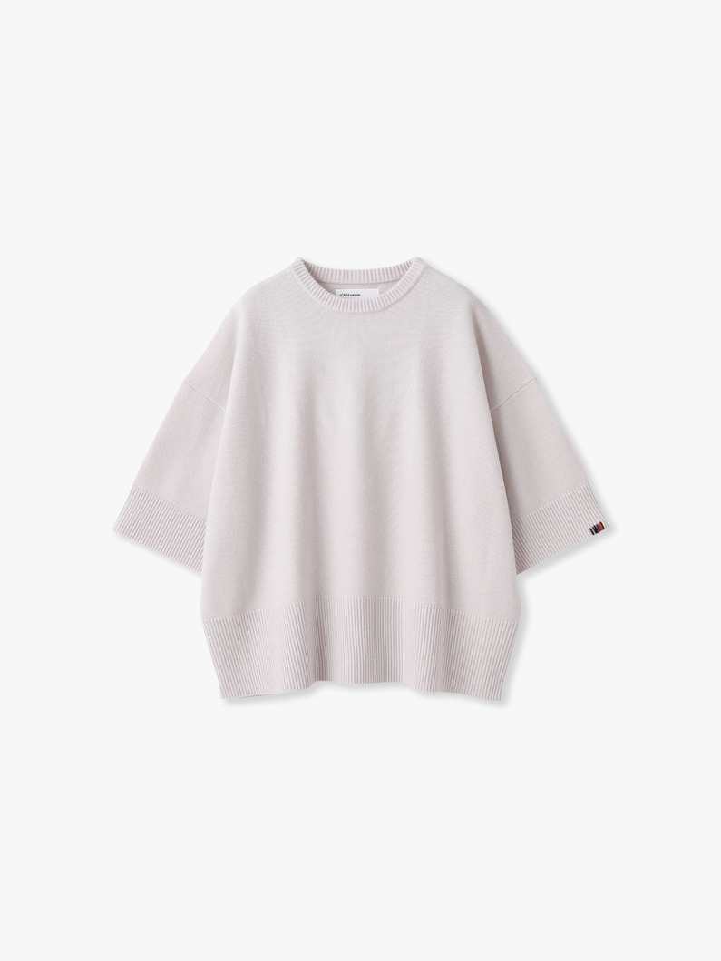 サッシ― カシミア ニットトップ（ホワイト/ライトピンク/ダークオレンジ/ネイビー/グレー） 詳細画像 white 1