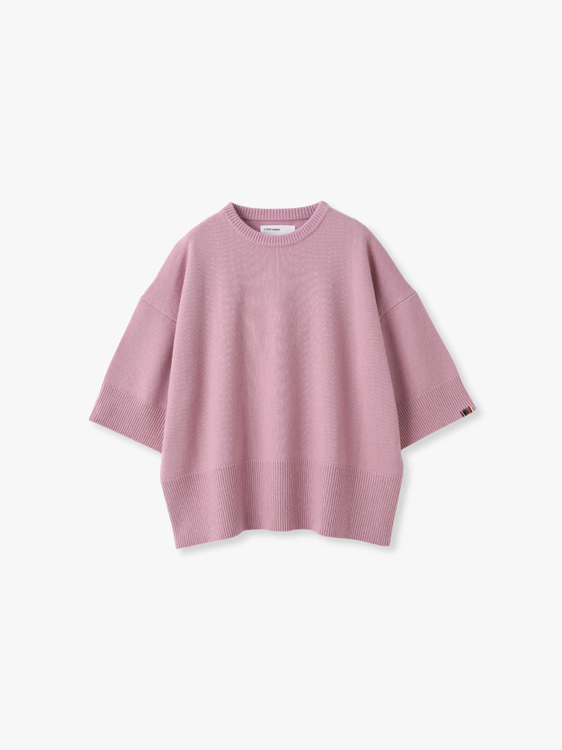サッシ― カシミア ニットトップ（ホワイト/ライトピンク/ダークオレンジ/ネイビー/グレー） 詳細画像 light pink