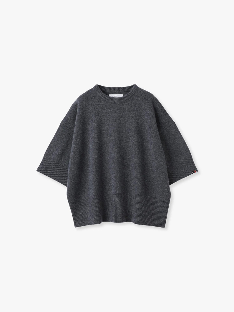 サッシ― カシミア ニットトップ（ホワイト/ライトピンク/ダークオレンジ/ネイビー/グレー） 詳細画像 gray