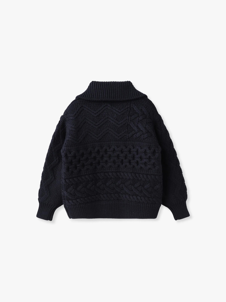 ミックスケーブル ニットカーディガン 詳細画像 navy 1