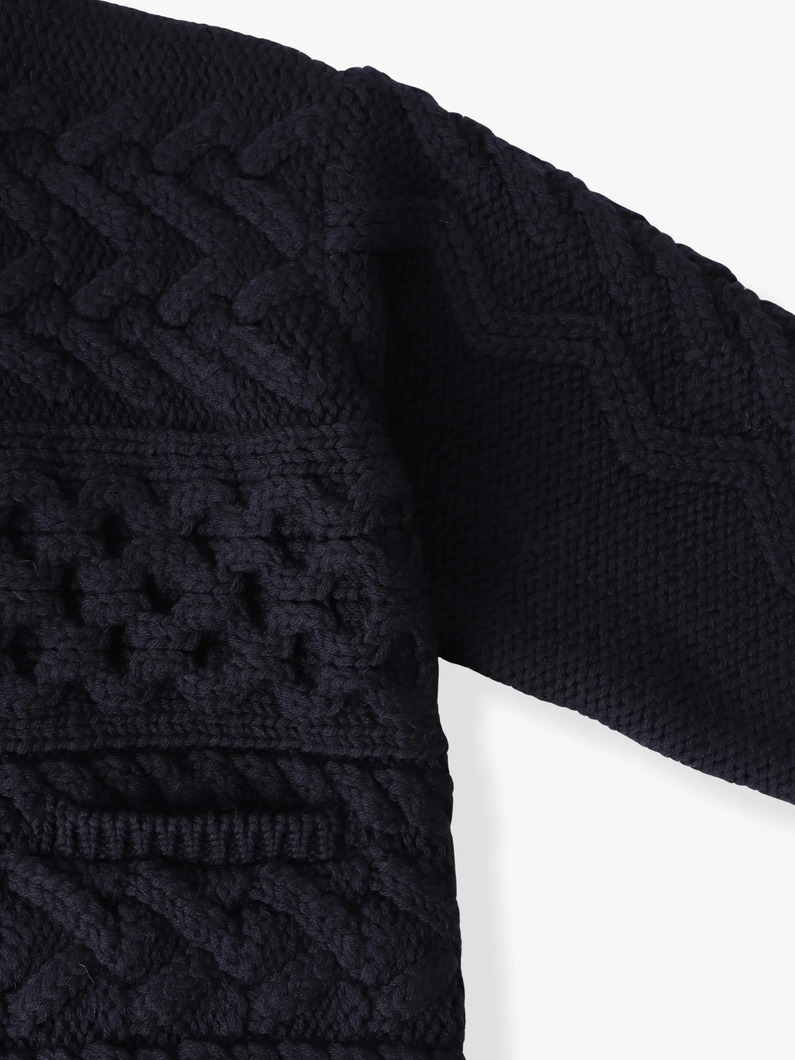 ミックスケーブル ニットカーディガン 詳細画像 navy 2