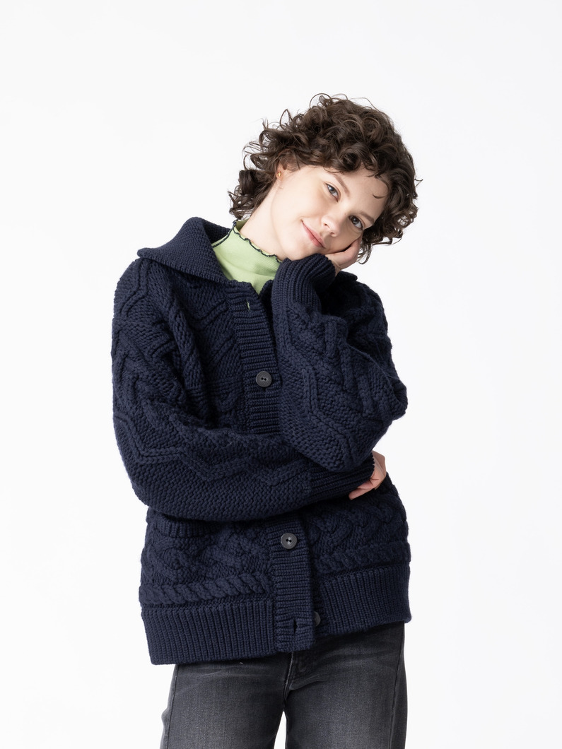 ミックスケーブル ニットカーディガン 詳細画像 navy 1