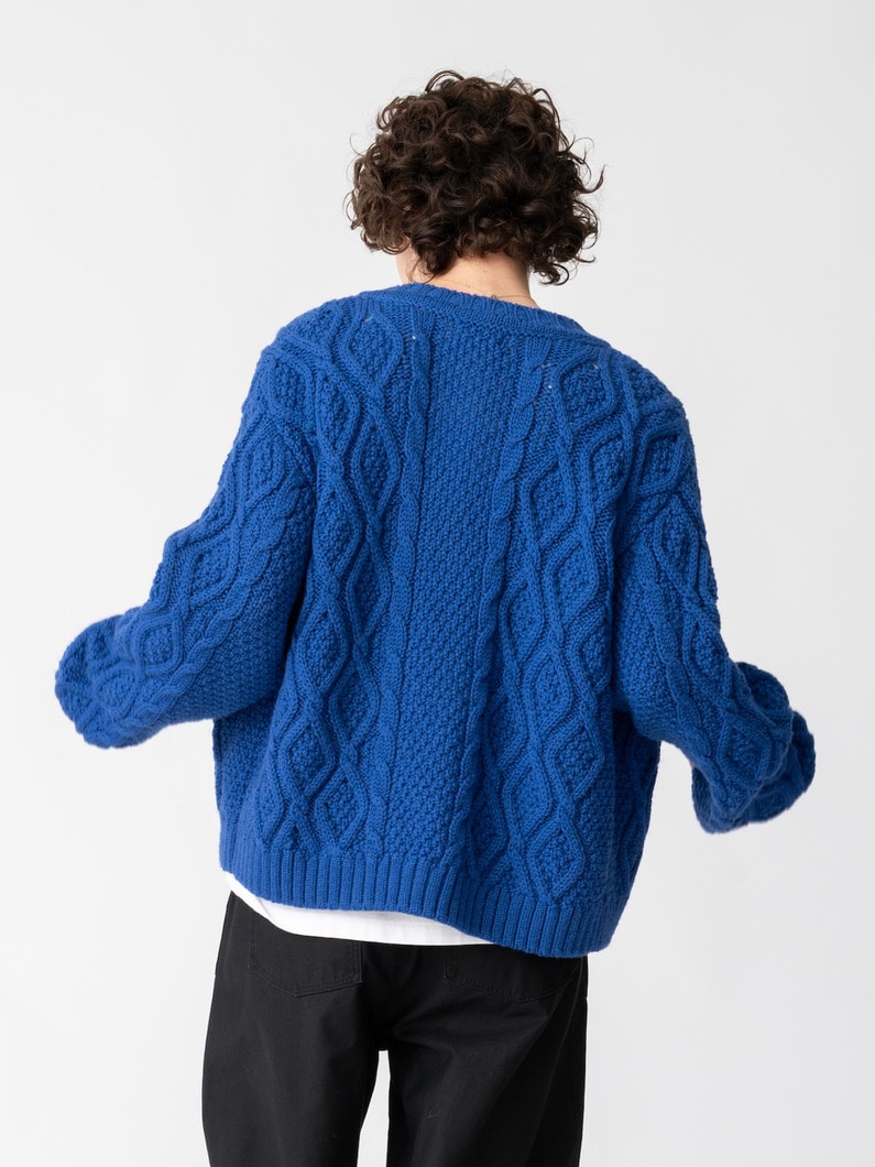 ケーブル ニットカーディガン 詳細画像 blue 2