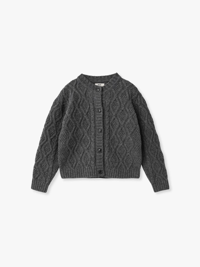 ケーブル ニットカーディガン 詳細画像 charcoal gray 3