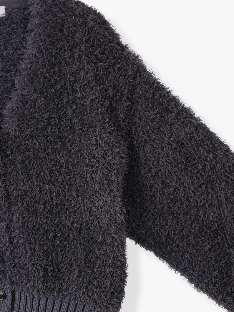 ファーモール ニットカーディガン（チャコールグレー/ベージュ） 詳細画像 charcoal gray 2