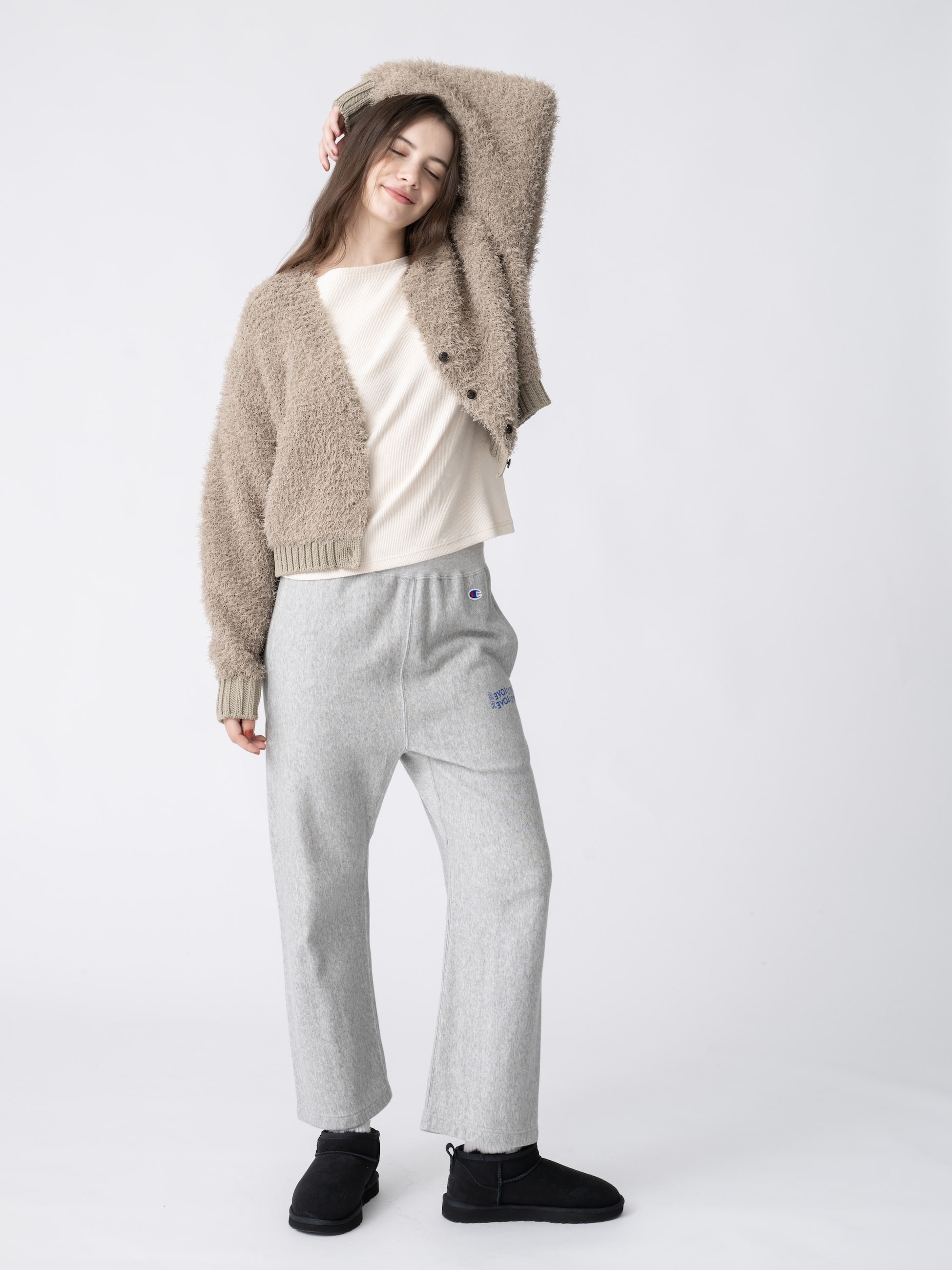 Ron Herman 24SS リブニット カーディガン グレージュ Lサイズ Ron Herman 24SS リブニット カーディガン グレージュ Lサイズ