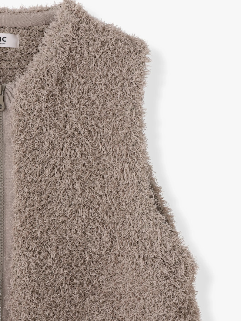 ファーモール ベスト（チャコールグレー/ベージュ） 詳細画像 beige 2