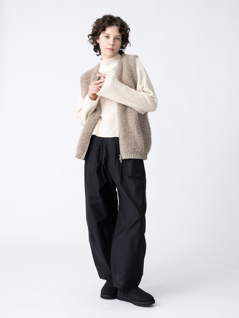 ファーモール ベスト（チャコールグレー/ベージュ） 詳細画像 beige 2