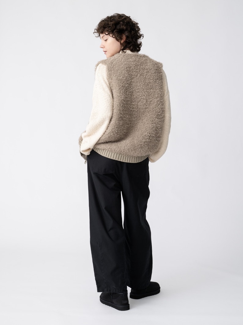 ファーモール ベスト（チャコールグレー/ベージュ） 詳細画像 beige 3