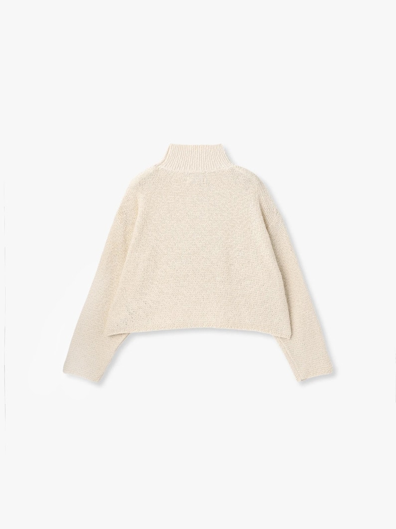 スラブ ヤーン ニットプルオーバー（アイボリー/インディゴ） 詳細画像 indigo 1