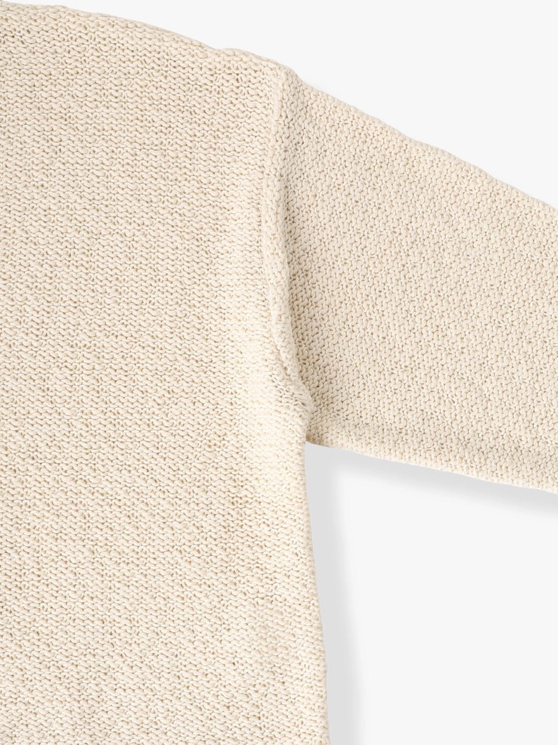 スラブ ヤーン ニットプルオーバー（アイボリー/インディゴ） 詳細画像 indigo 2