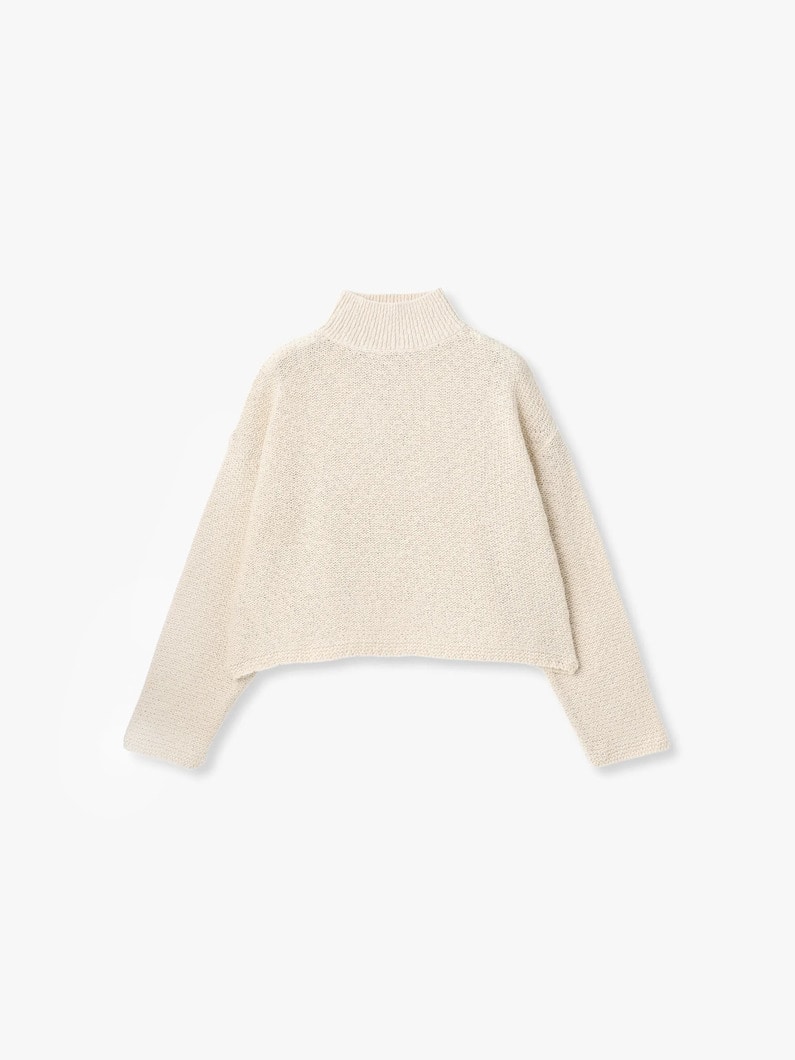 スラブ ヤーン ニットプルオーバー（アイボリー/インディゴ） 詳細画像 ivory 3