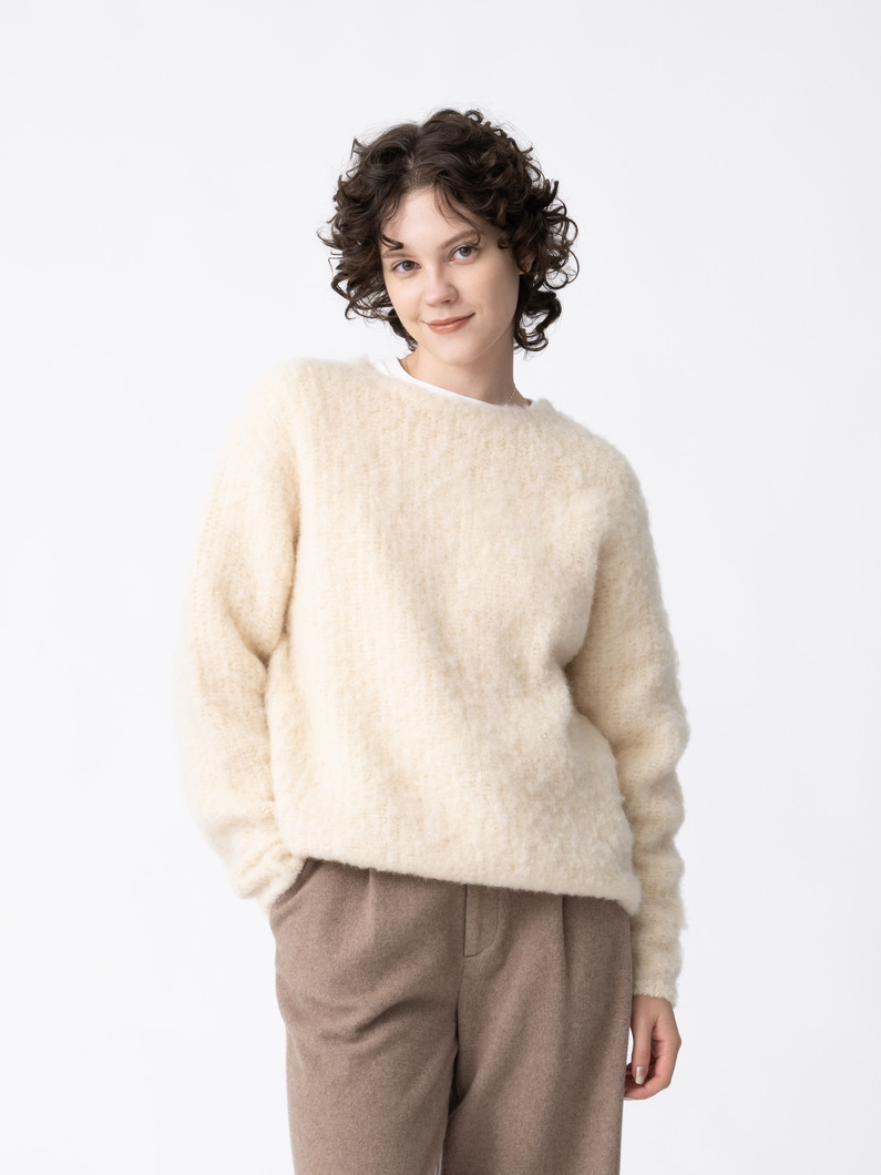 アルパカウール ニット プルオーバー 詳細画像 ivory 1