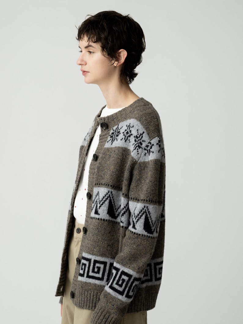 ジャガード ニット カーディガン 詳細画像 brown 2