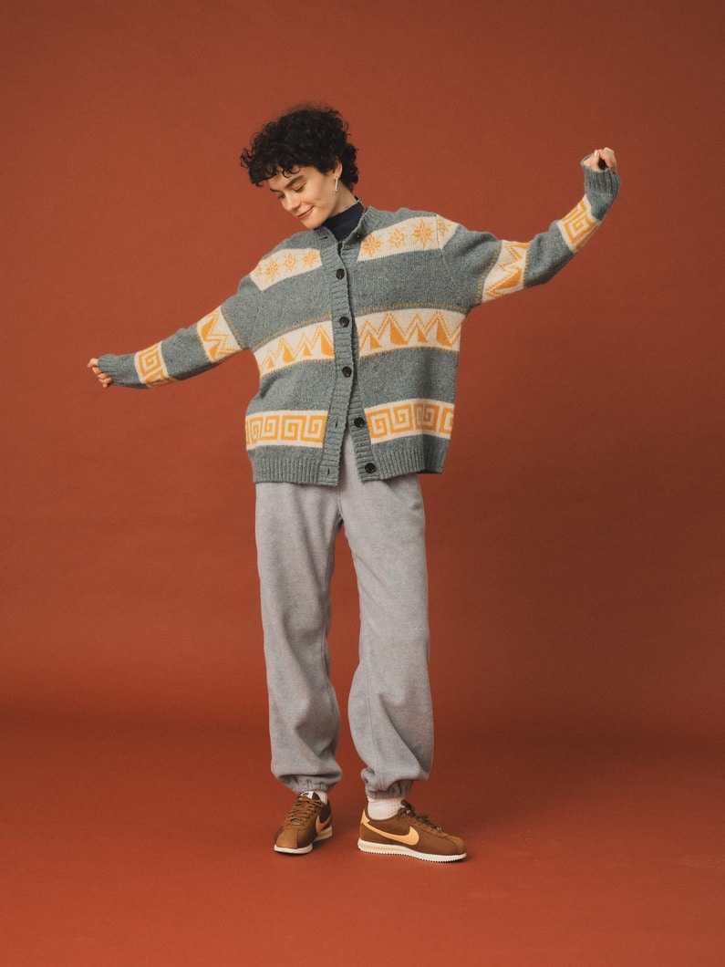 ジャガード ニット カーディガン 詳細画像 blue 4