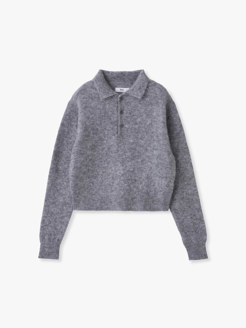 モヘア ポロ ニットトップ 詳細画像 gray 2