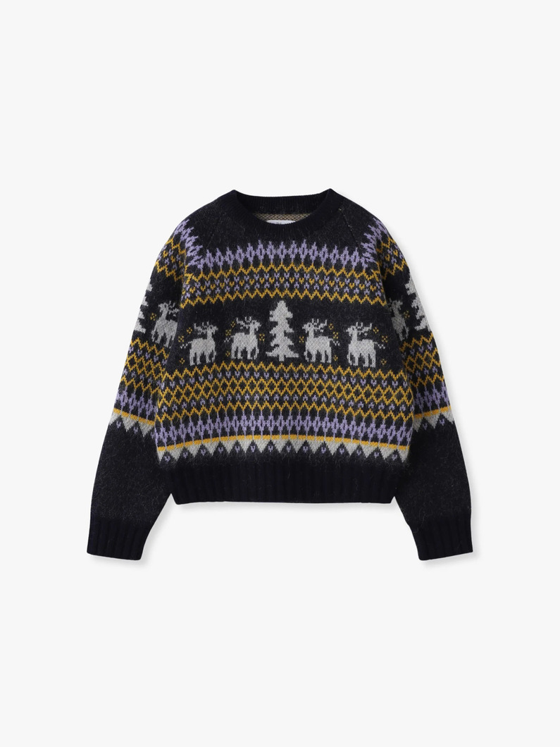 ウィンター ジャガードニット プルオーバー 詳細画像 navy 3