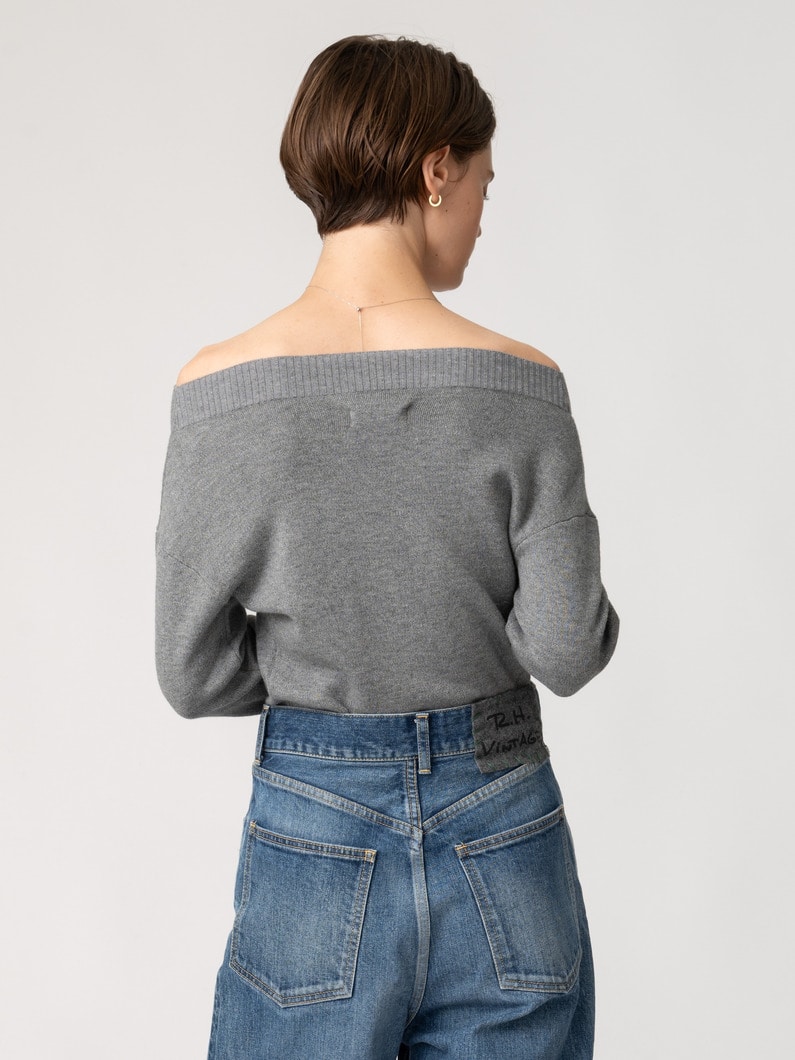 スムース ニット ボートネック プルオーバー 詳細画像 gray 2