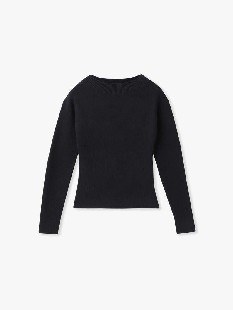 スムース ニット ボートネック プルオーバー 詳細画像 black 4