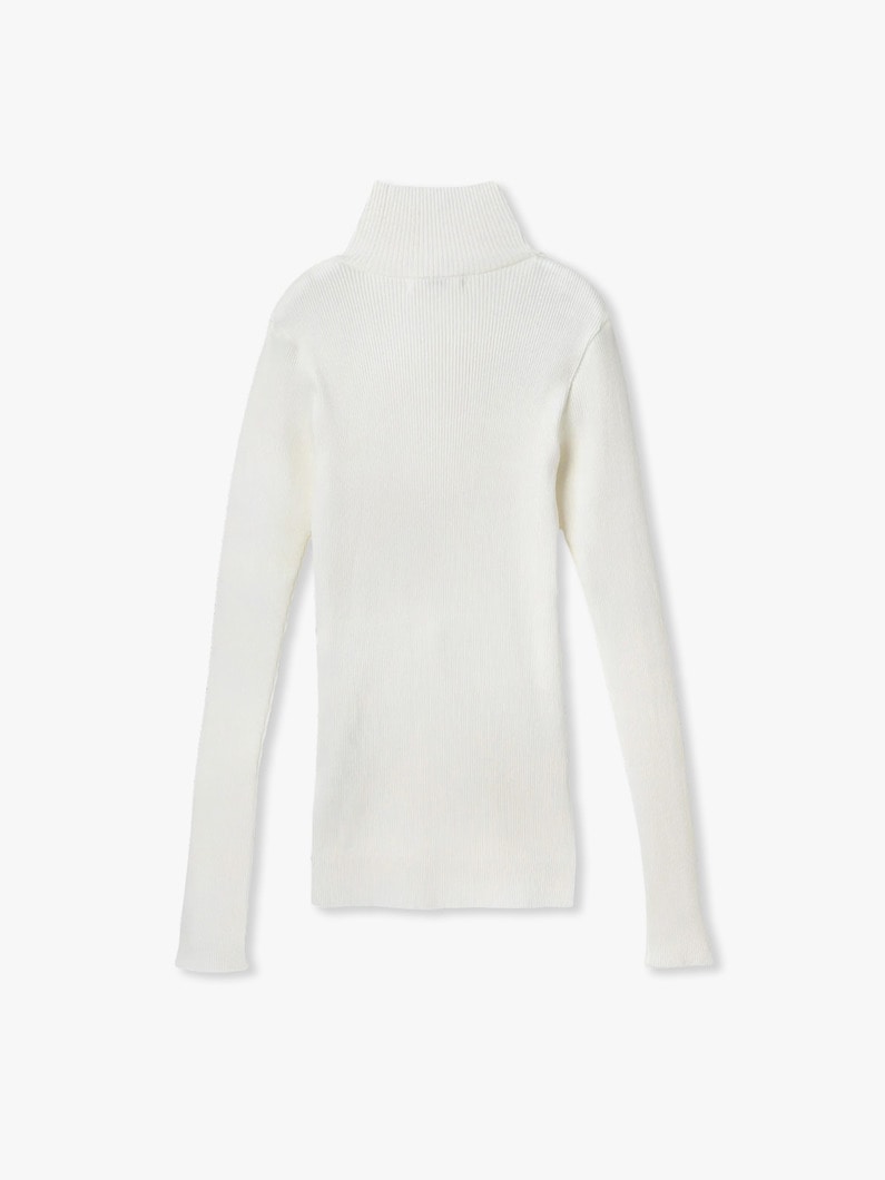 ギザリブ タートルネックトップ（オフホワイト/ブラック