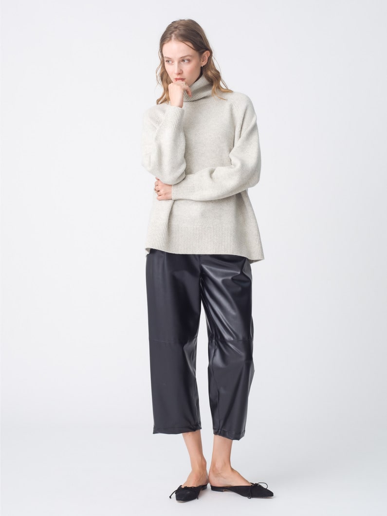 ミドルゲージ カシミア タートルネックプルオーバー（ライトグレー） 詳細画像 light gray 2