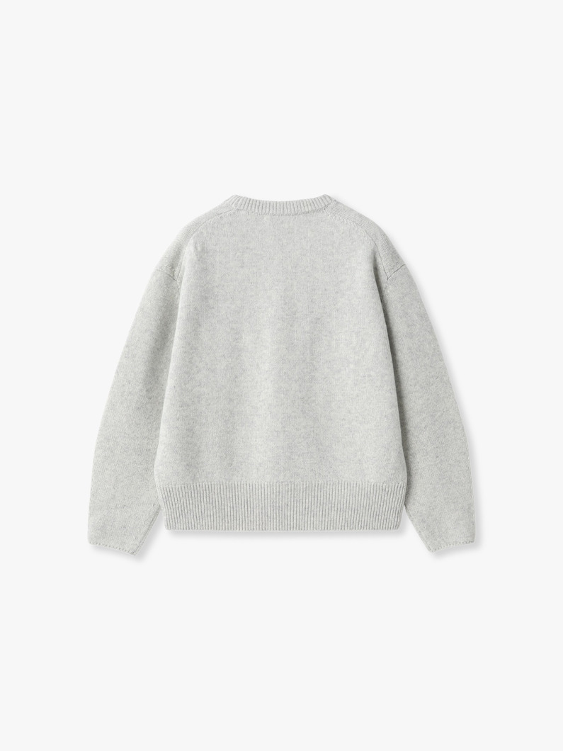 ミドルゲージ カシミア ニット プルオーバー（ライトグレー） 詳細画像 light gray 1