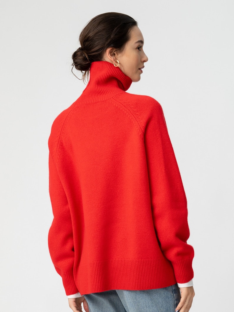 ミドルゲージ カシミア タートルネックプルオーバー 詳細画像 red 2