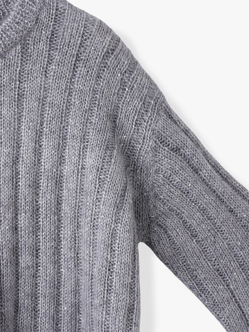 モヘアスパンコール ワイドリブ ニットトップ 詳細画像 gold 2