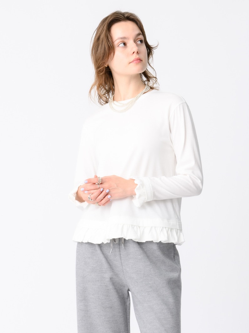 フリル ロングスリーブ ティー 詳細画像 off white 1