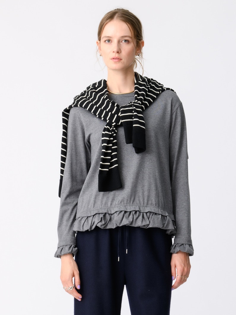 フリル ロングスリーブ ティー 詳細画像 medium gray