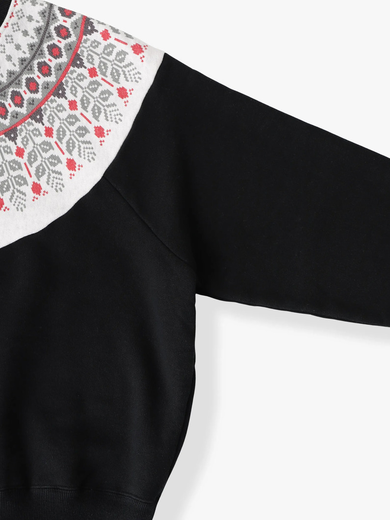 スノーフレーク ハーフジップ スウェットトップ（ブラック） 詳細画像 black 2