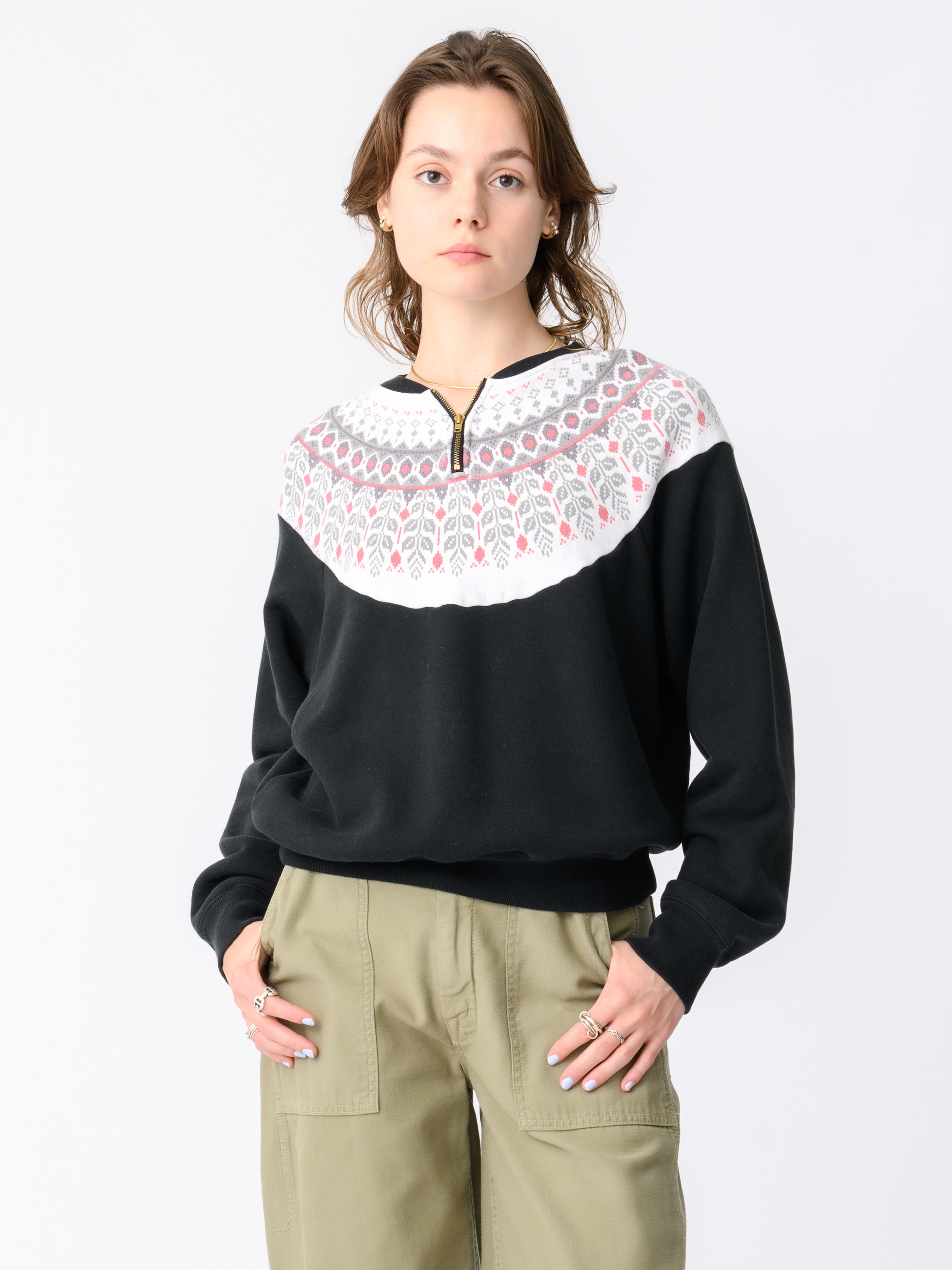 未使用タグ付 25SS XL✨Ron Herman ハーフジップ スウェット ビンテージ ハーフジップ スウェットトップ｜A.PRESSE