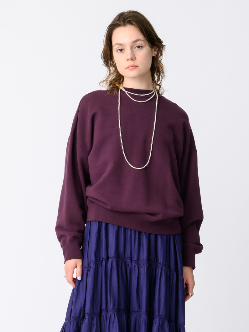 モックネック スウェットプルオーバー 詳細画像 burgundy 1