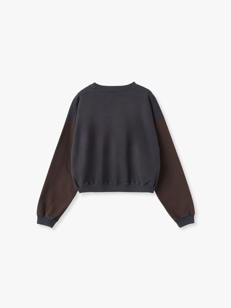 バイカラー スウェットシャツ（チャコールグレー/ブルー） 詳細画像 navy 1