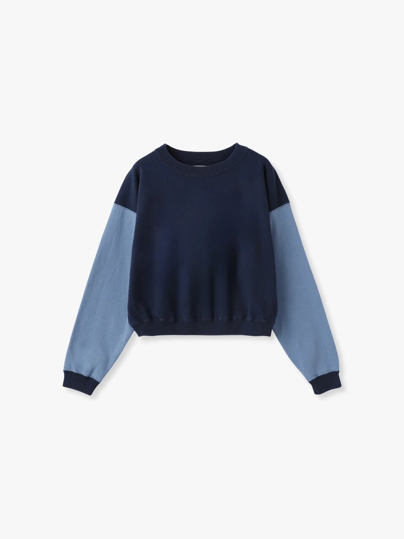 バイカラー スウェットシャツ（チャコールグレー/ブルー） 詳細画像 navy 4