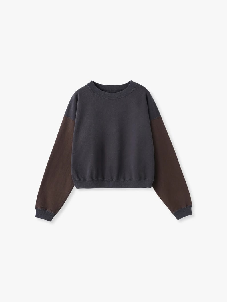 バイカラー スウェットシャツ（チャコールグレー/ブルー） 詳細画像 charcoal gray 4