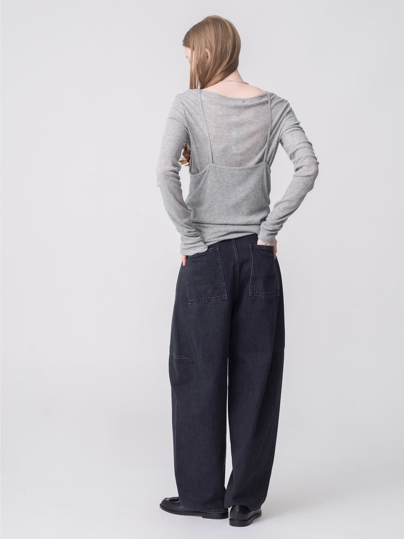 レイヤード ロングスリーブ トップ（グレー/ブラック） 詳細画像 gray 5