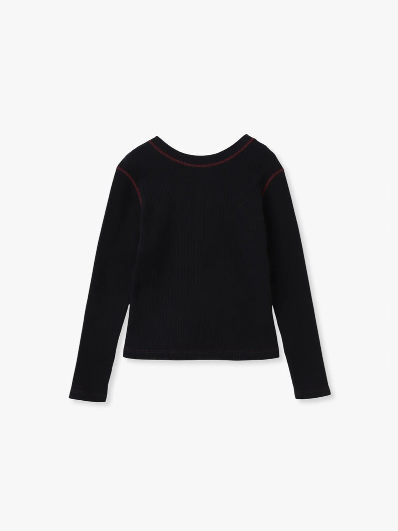 バックオープン プルオーバー（ブラック/アイボリー） 詳細画像 black 5